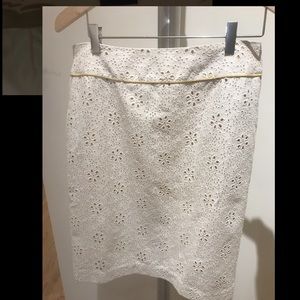 J. McLaughlin cream and yellow skirt.